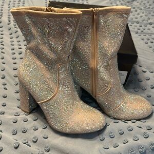 Stretch Rhinestone Boots